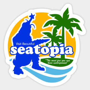 Visit Beautiful Seatopia - Godzilla vs. Megalon Sticker